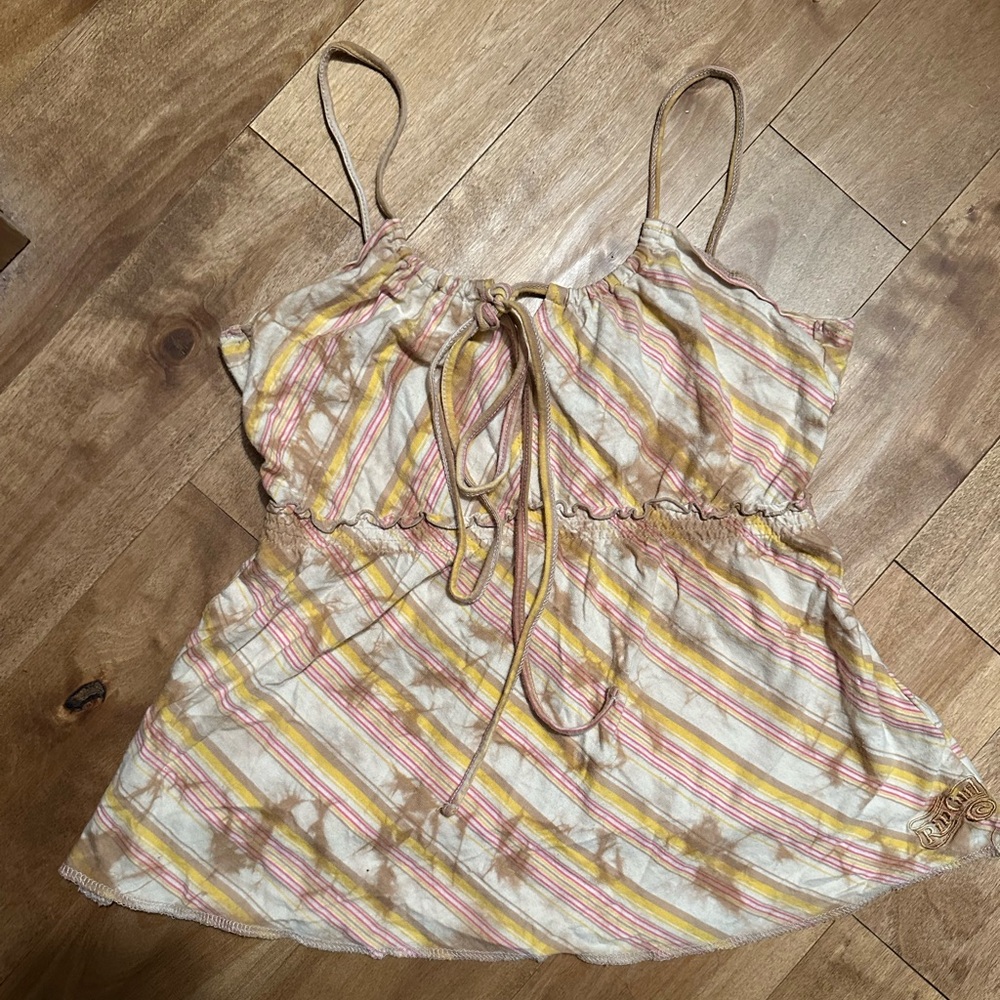 Rip Curl Pink and Yellow Striped Camisole